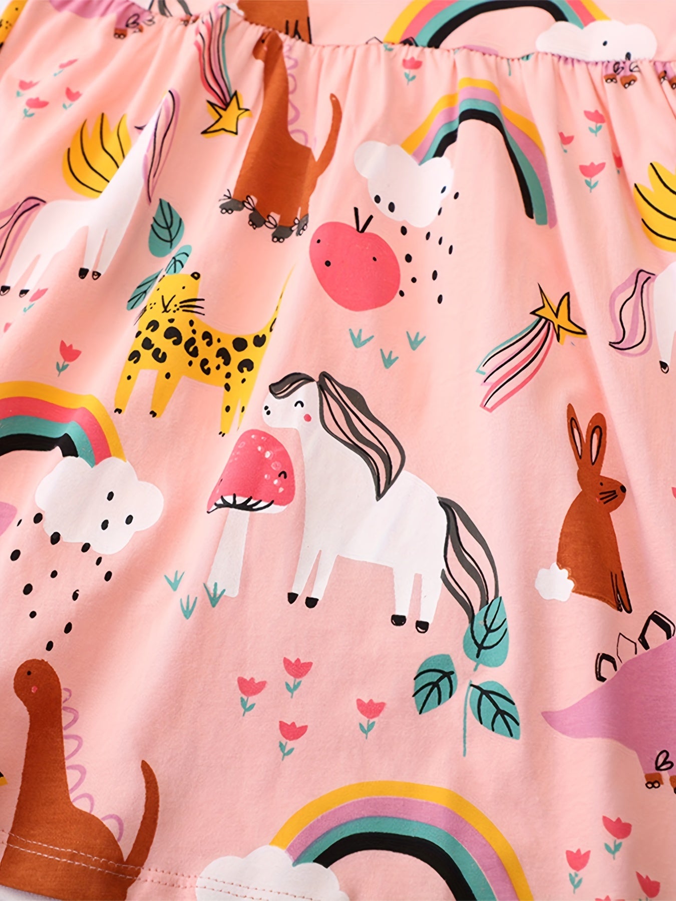 Toddler Girls Unicorn Graphic Cotton Princess Dress