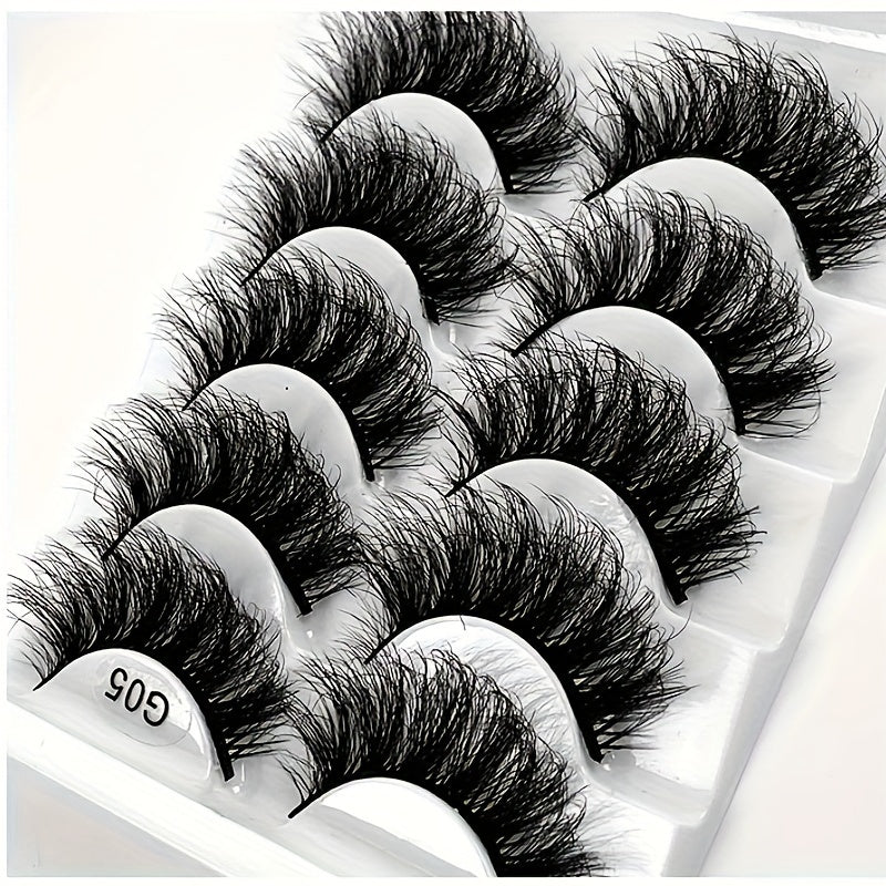 5 Pairs 8D Faux Mink Lashes Thick Volume Fluffy False Eyelashes