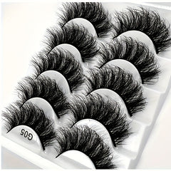 5 Pairs 8D Faux Mink Lashes Thick Volume Fluffy False Eyelashes