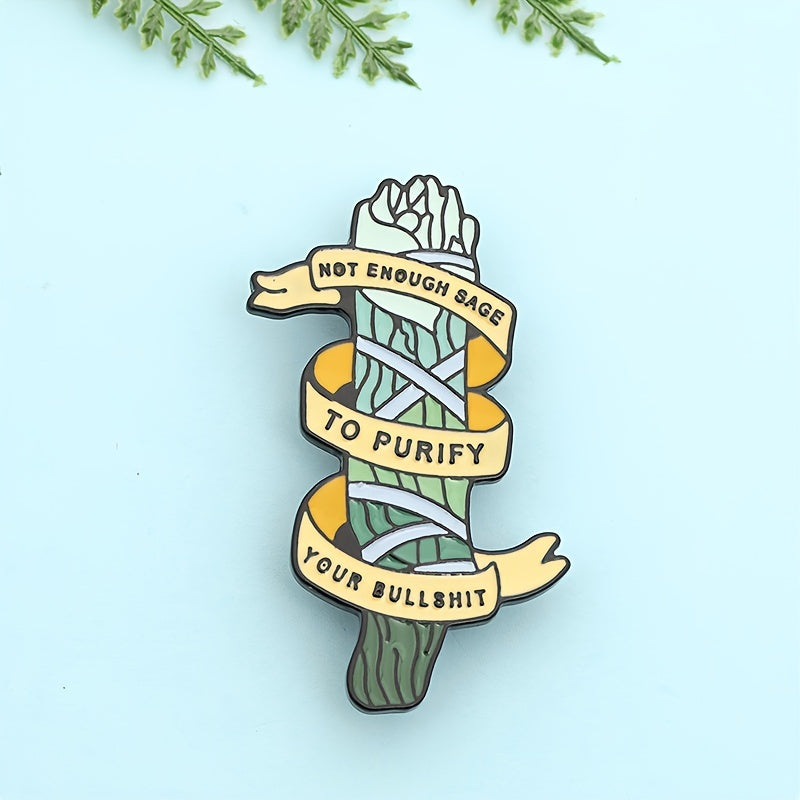 Seaweed Charm Brooch Enamel Safety Pin Punk Style Clothing Bag Accessory