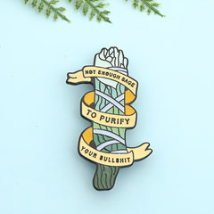 Seaweed Charm Brooch Enamel Safety Pin Punk Style Clothing Bag Accessory
