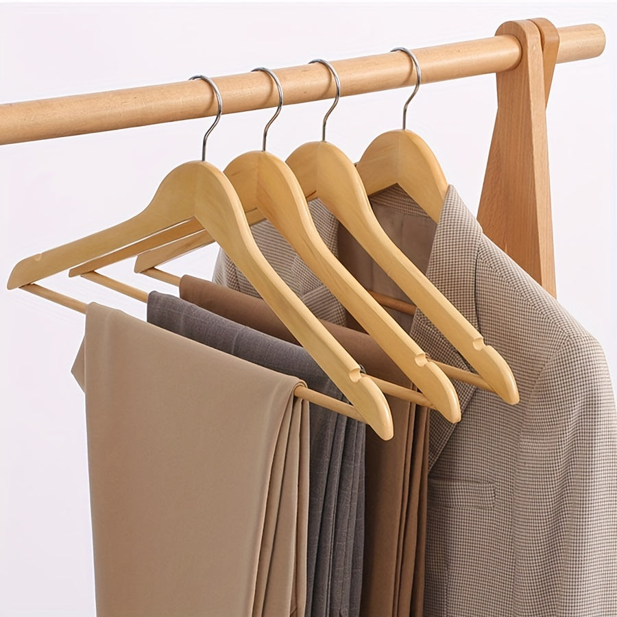5pcs Non Slip Wooden Hangers Pants Coat Dress Drying Racks Holder