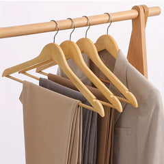 5pcs Non Slip Wooden Hangers Pants Coat Dress Drying Racks Holder