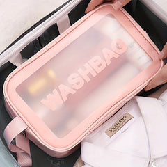 3pcs Transparent Letter Pattern Cosmetic Bags