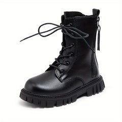 Girls Kids Lace Up Boots Non Slip Zipper Comfortable Indoor Outdoor
