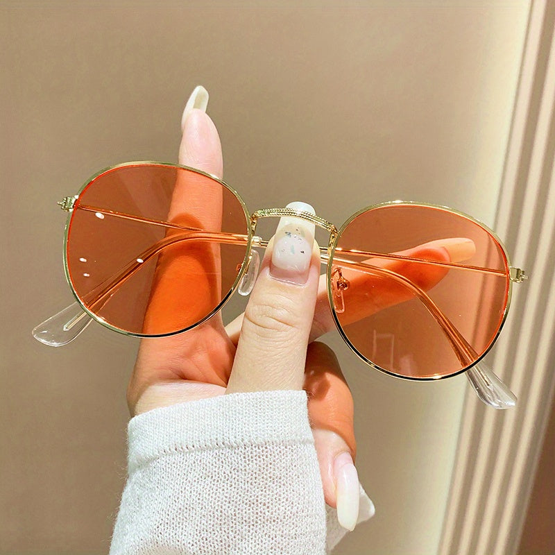 Round Metal Sunglasses Anti Glare UV400 Sun Shades For Driving