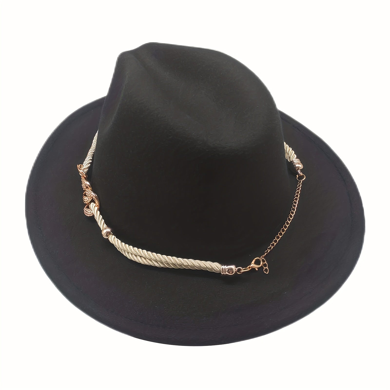 Wide Brim Sunshade Fedora Hat for Party Meeting