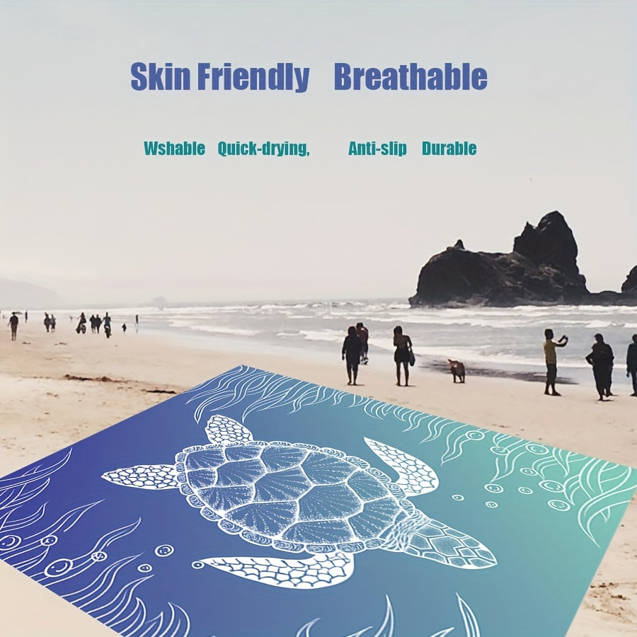 Turtles Pattern Beach Mat Portable Waterproof Blanket