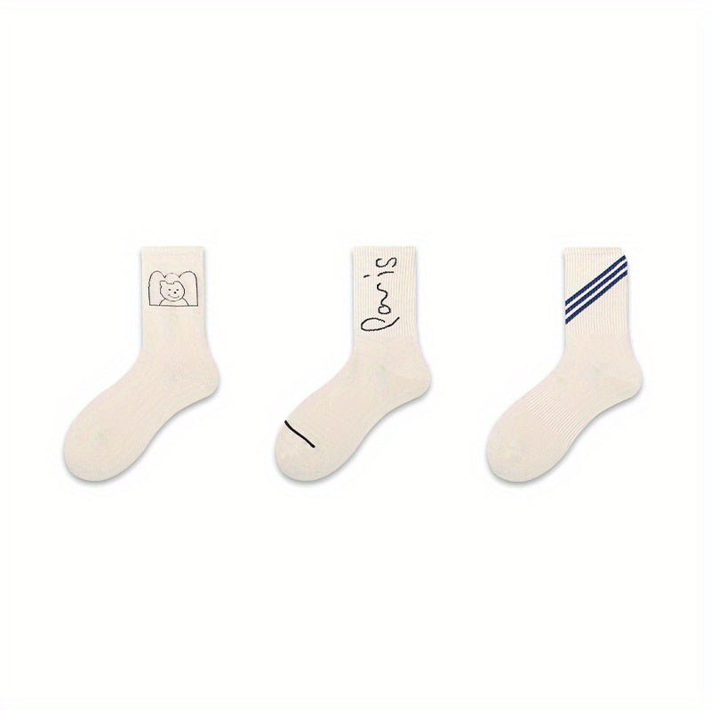 Women's Striped Sports Short Socks Breathable & Comfy Stockings