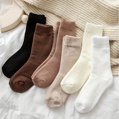 6 Pairs Ribbed Mid Tube Socks Women's Stockings