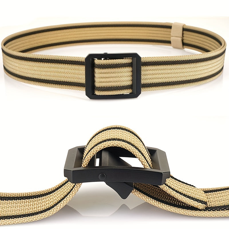 Men's Metal Buckle Nylon Braided Belt Casual Youth Belt