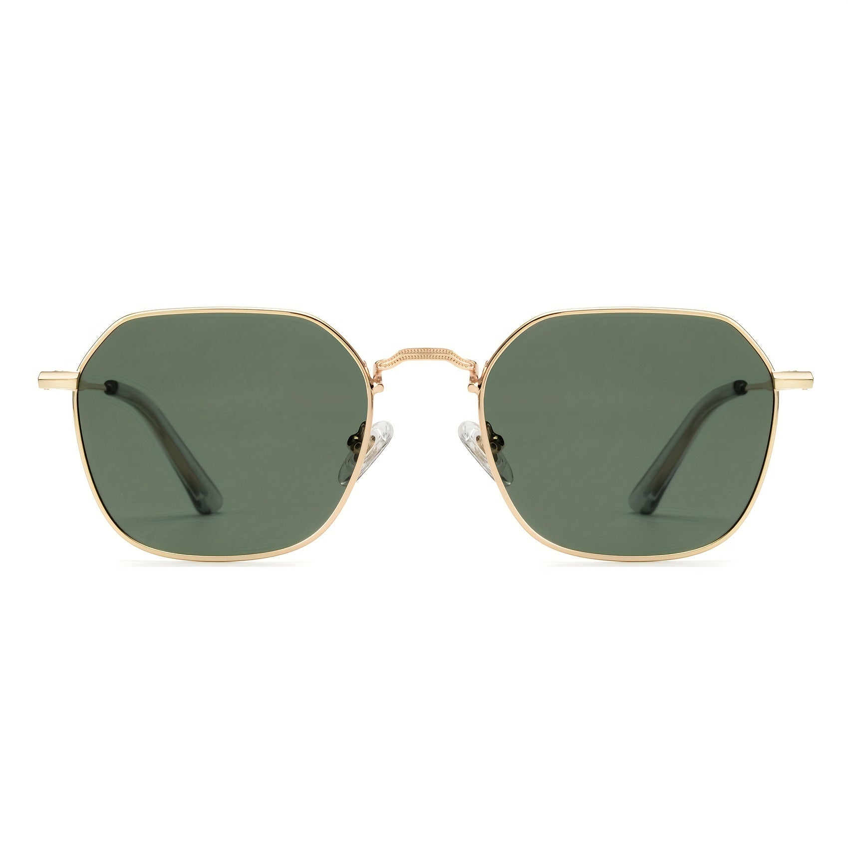 OUWEN Polarized Hexagon Square Sunglasses For Men Small Geometric Polygon