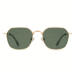 OUWEN Polarized Hexagon Square Sunglasses For Men Small Geometric Polygon