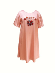  Polka Dot Cherry Print Sleep Dress