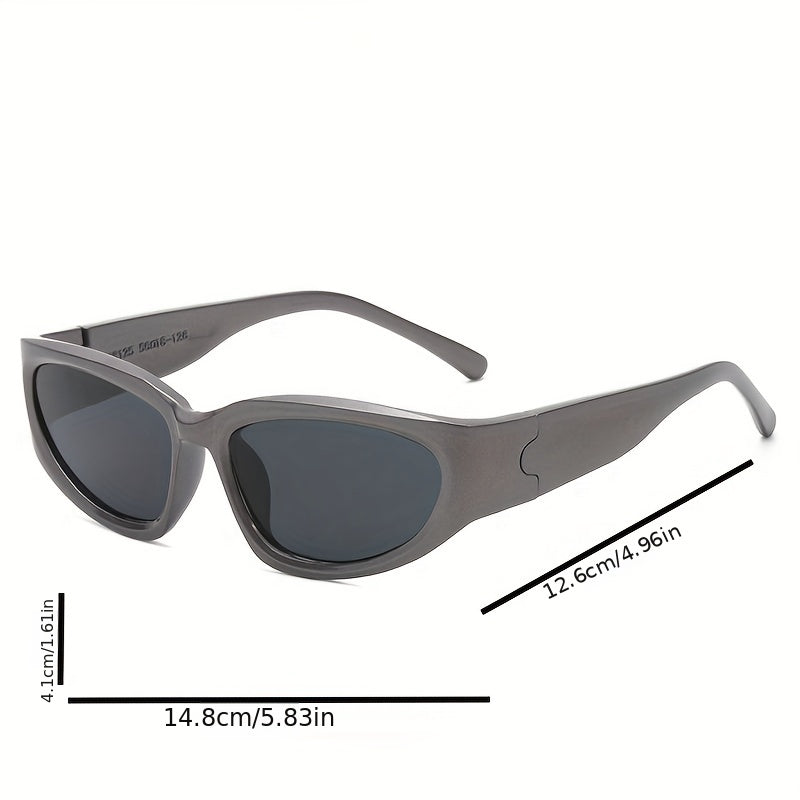 Y2K Wrap Around Sunglasses Futuristic Aviator Outdoor Eyewear UV400