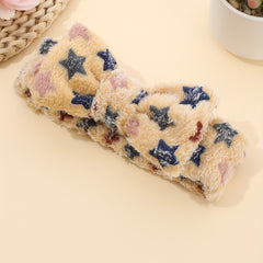 Star Pattern Coral Fleece Headband for Women Hair Accessories