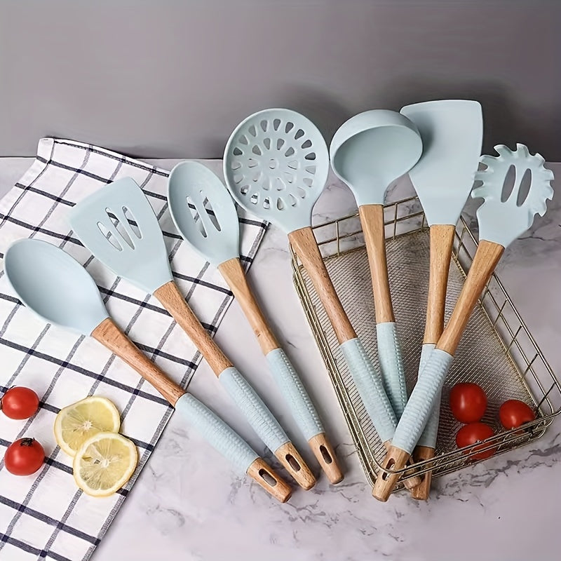 Silicone Cooking Spatula & Spoon Set for Non-Stick Pan