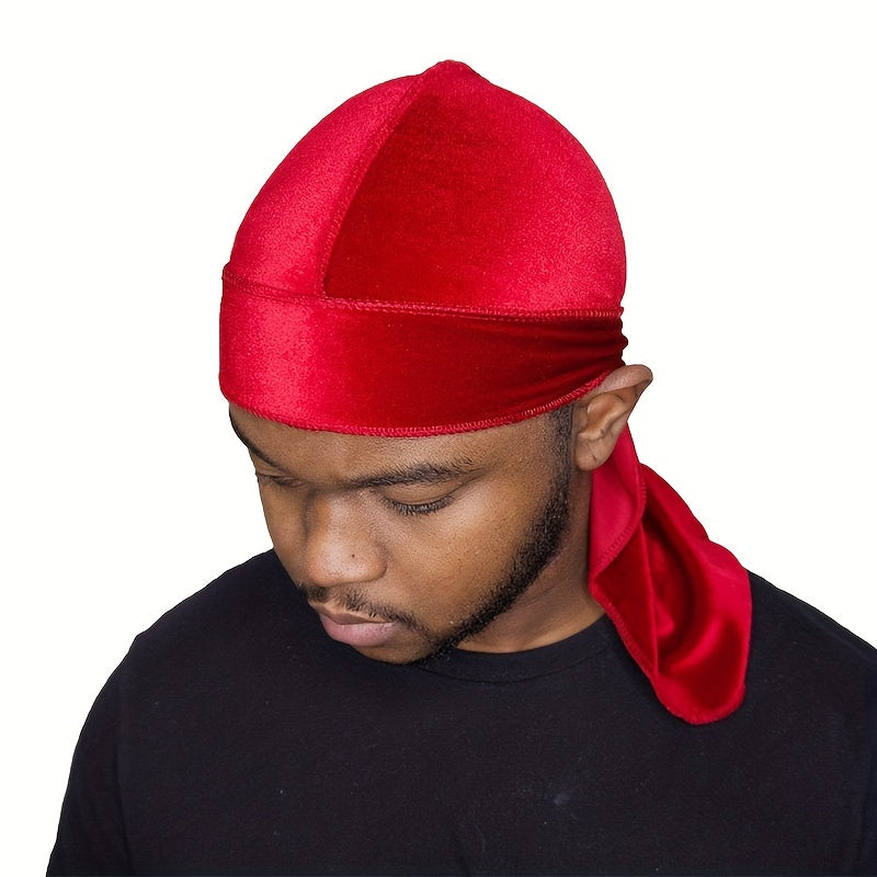 Men Velvet Durags Bandana Turban Du Rag Headwrap Headband Pirate Hat