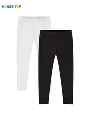 2pcs Girls Comfortable Leggings Elastic Waist Pants