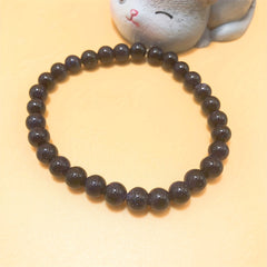 Sand Natural Stone Ball Bracelet with Elastic Rope
