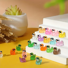 10pcs Mini Resin Sunglasses Duck Glow In The Dark - House Ornaments