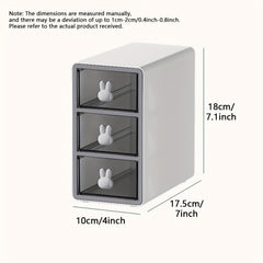 Three Layer Storage Box Office Utensils Transparent Drawer Storage Desk