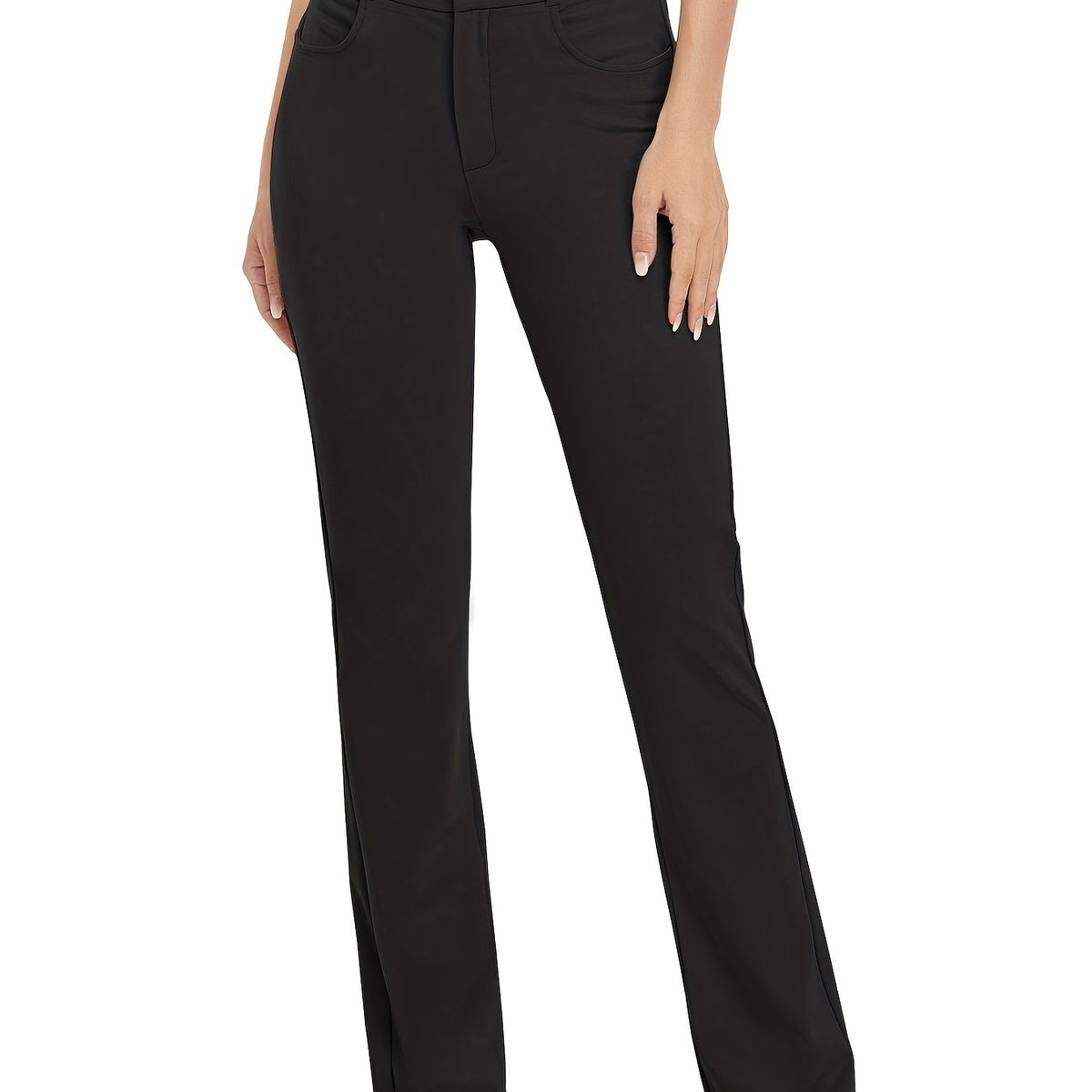 Solid Pants With Pockets Sports Fitness Yoga Running