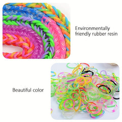 15pcs Rainbow Rubber Band DIY Colorful Hair Tie Bracelet Braid Hair Rope