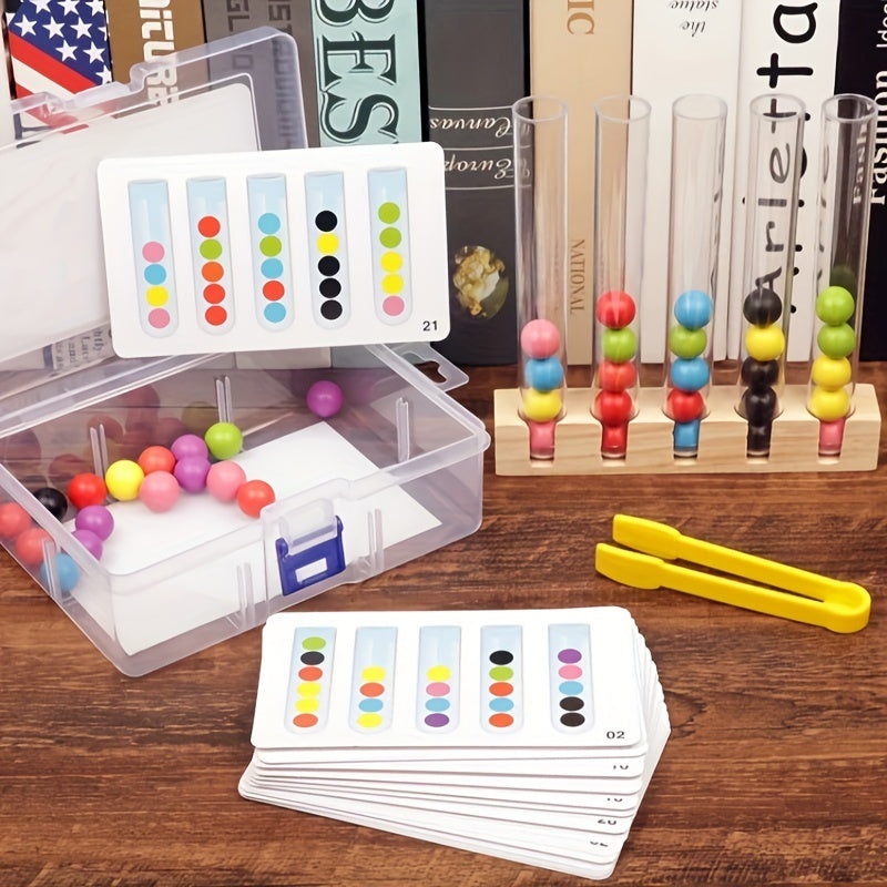 Wooden Bead Counting & Recognition Puzzle Toy