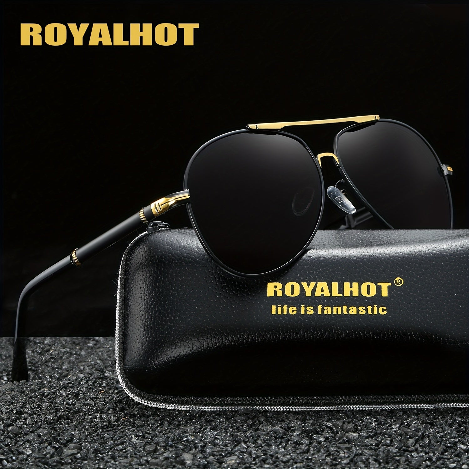RoyalHot Men's Polarized Oval Sunglasses Business Eyewear