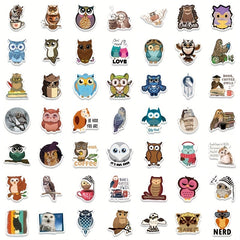 100pcs Waterproof Owl Stickers Wall Decals Wisdom Clever Animal Vinyl Stickers