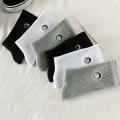Cute Cartoon Embroidery & Comfy College Style Women's Socks