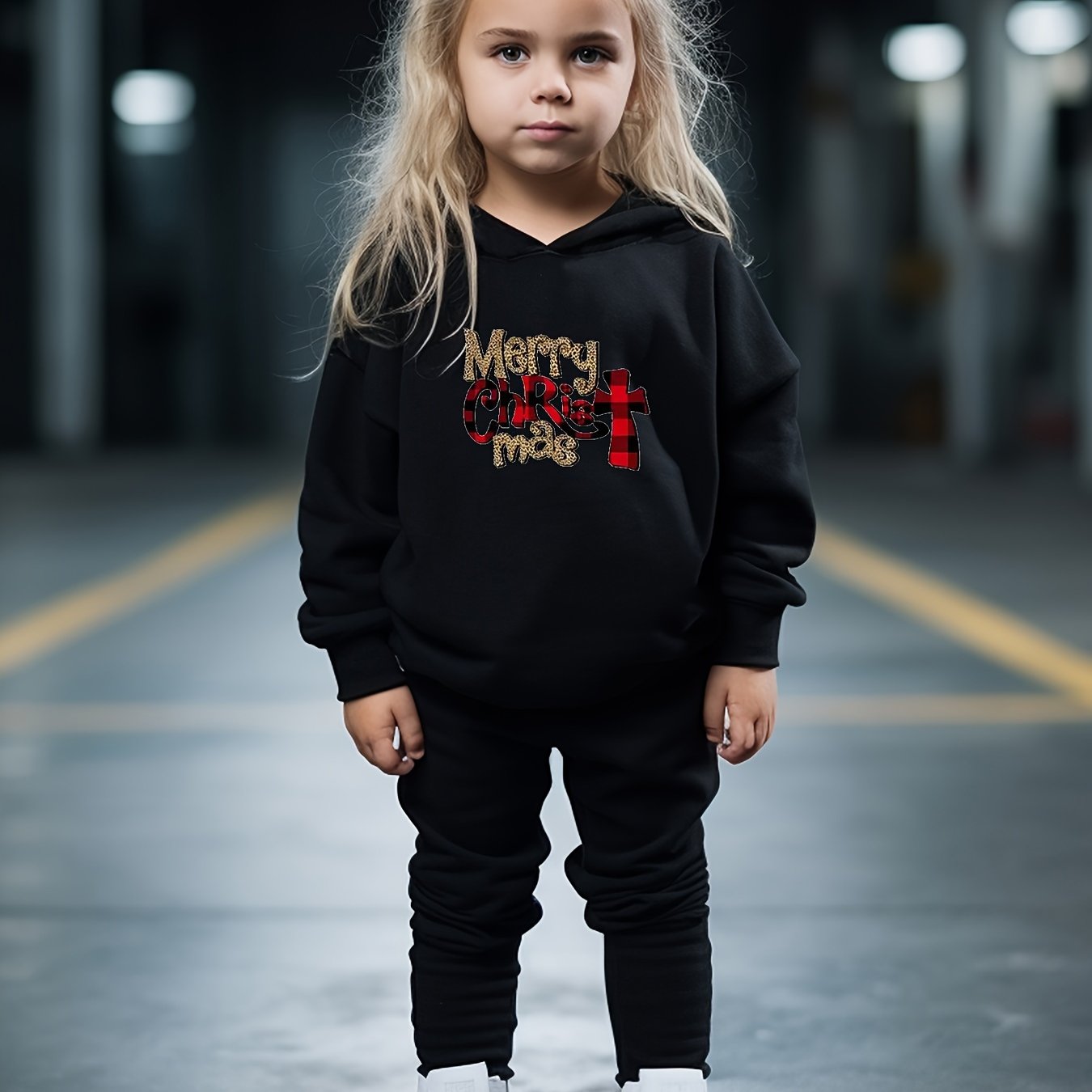 OERYUI Merry Christmas Hooded Pullover Pants Set Sports Spring Fall