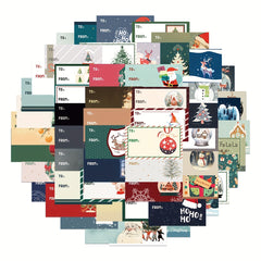 60pcs Christmas Retro Stamp Notebook Stickers DIY Decoration