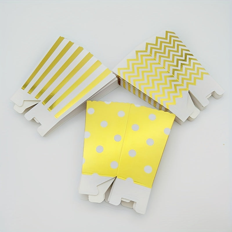 12pcs Dot Wave Striped Popcorn Boxes for Xmas Weddings Birthdays