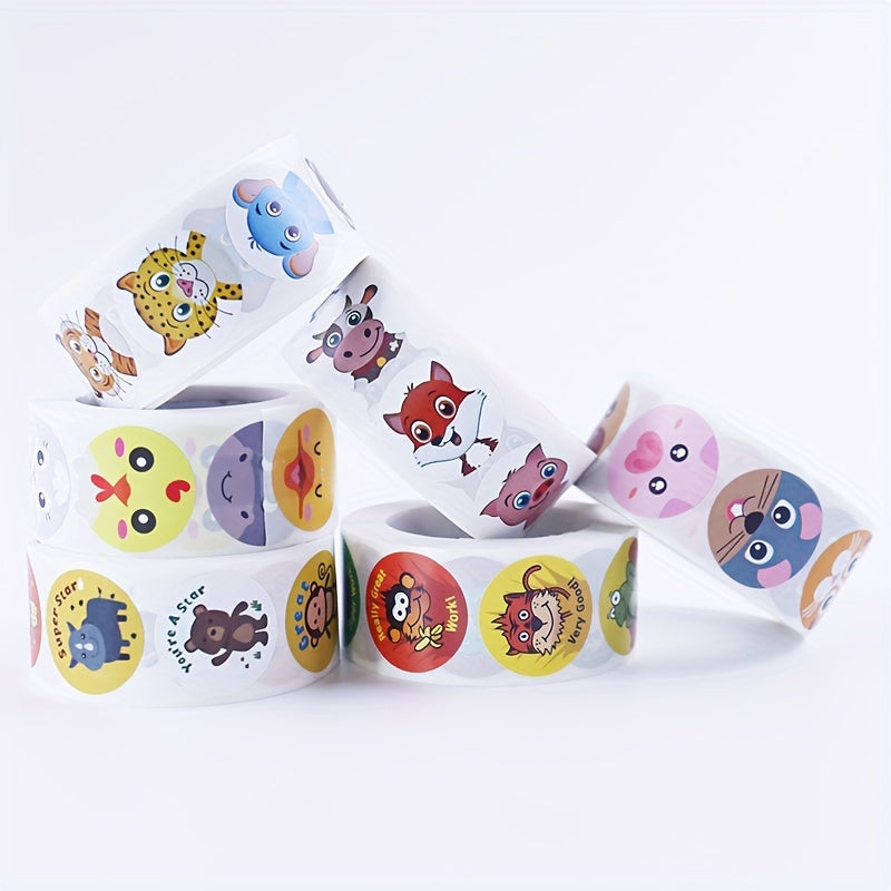 500pcs Animal Zoo Sticker Labels for Encouraging & Gift Wrapping