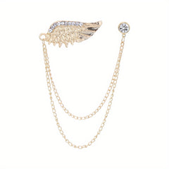 Deer Horn Chain Brooch Zinc Alloy Chain Tassel Brooch Pin