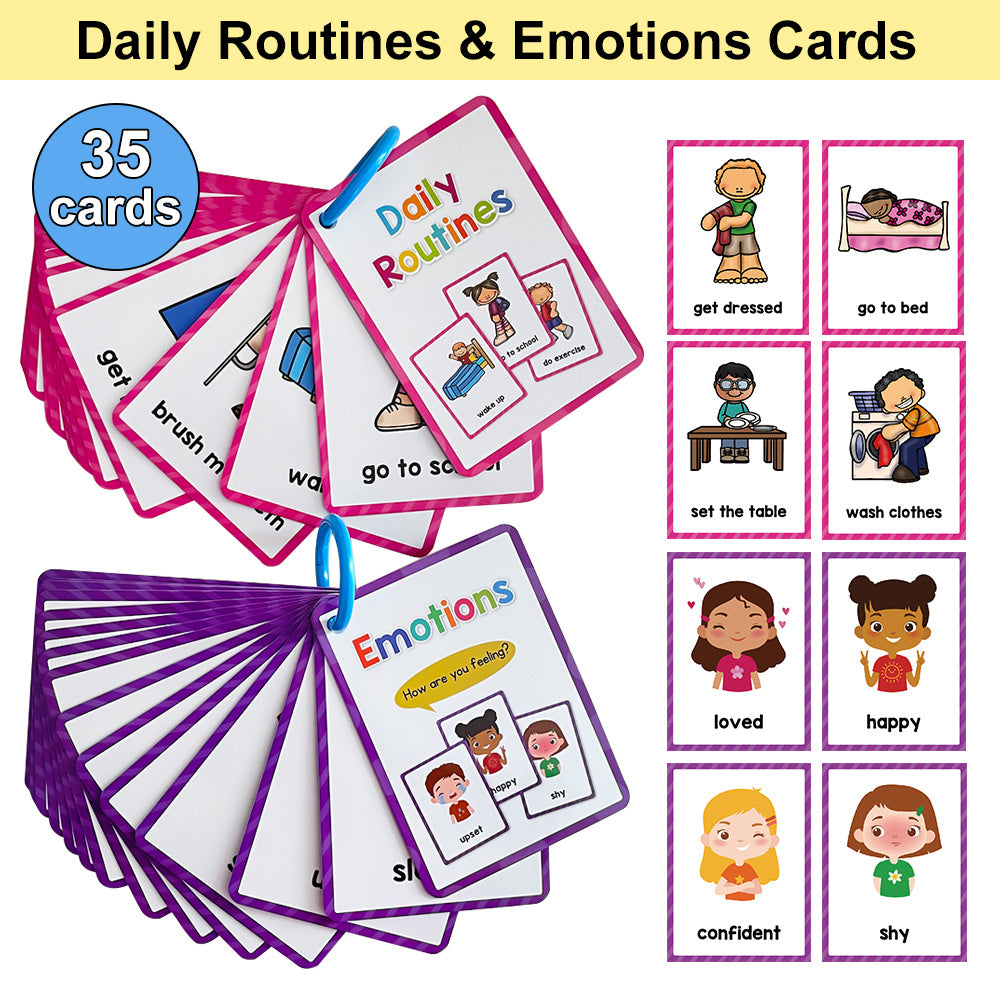 Toddler Flashcards: Daily Routines & Emotions, Preschool Learning