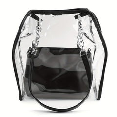 Clear Large Tote Bag Women's PVC Shoulder Handbag
