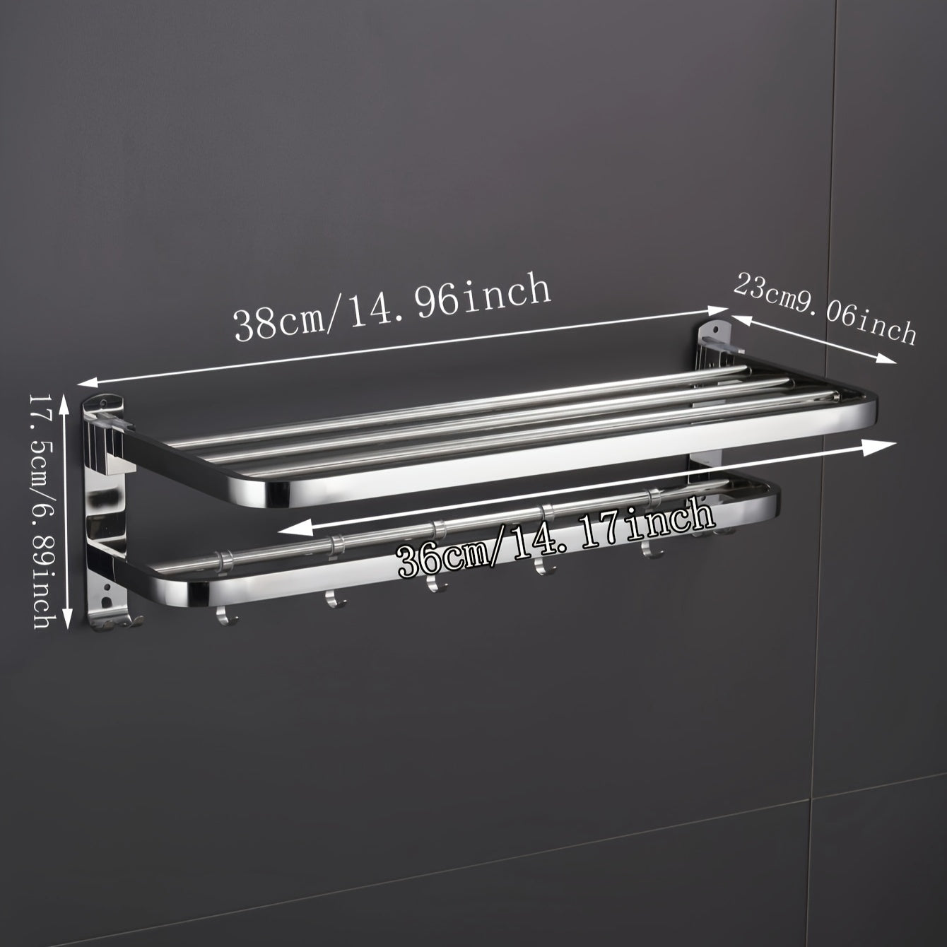 Stainless Steel Foldable Towel Storage Rack Wall Mounted Holder