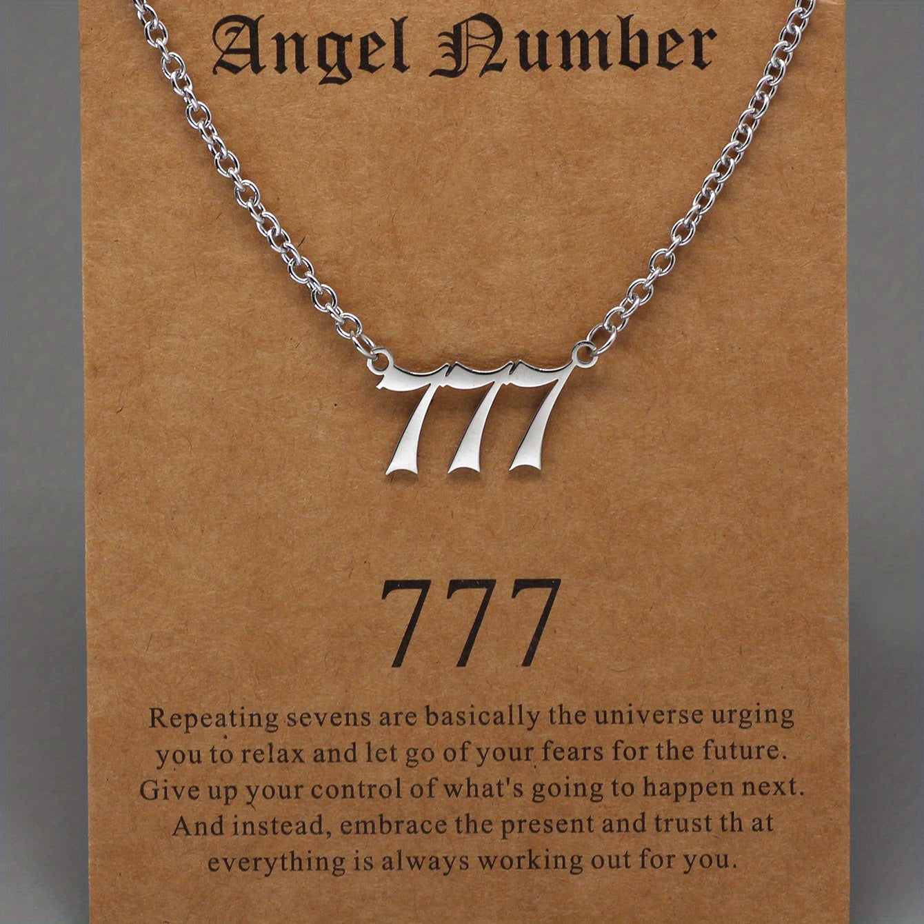 Men's Angel Number Pendant Necklace Stainless Steel Lucky Necklace