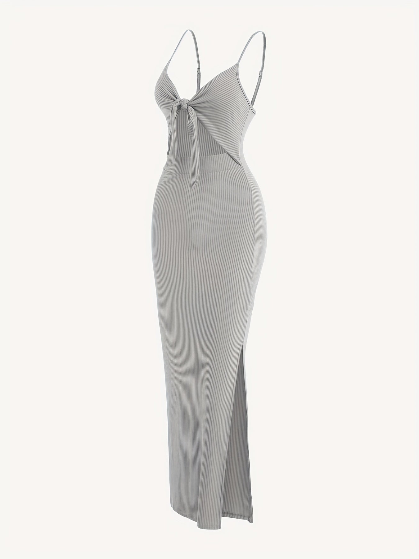 Sexy Ribbed Maxi Dress with Side Split