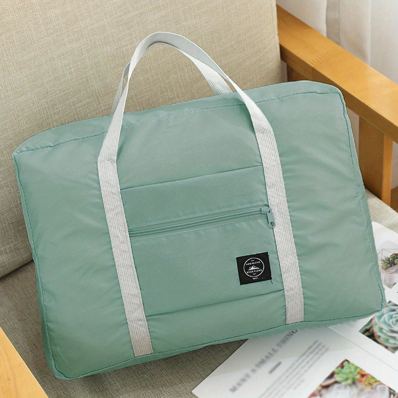 Large Capacity Foldable Carry on Bag Nylon Durable Portable Sport Gym Handbag
