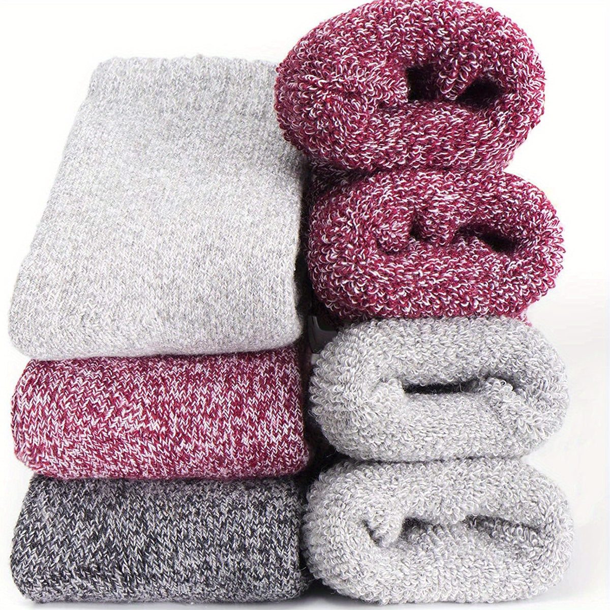 3 Pairs Thickened Crew Socks Warm Women's Stockings & Hosiery