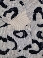 Leopard Pattern Knit Cardigan with Pockets