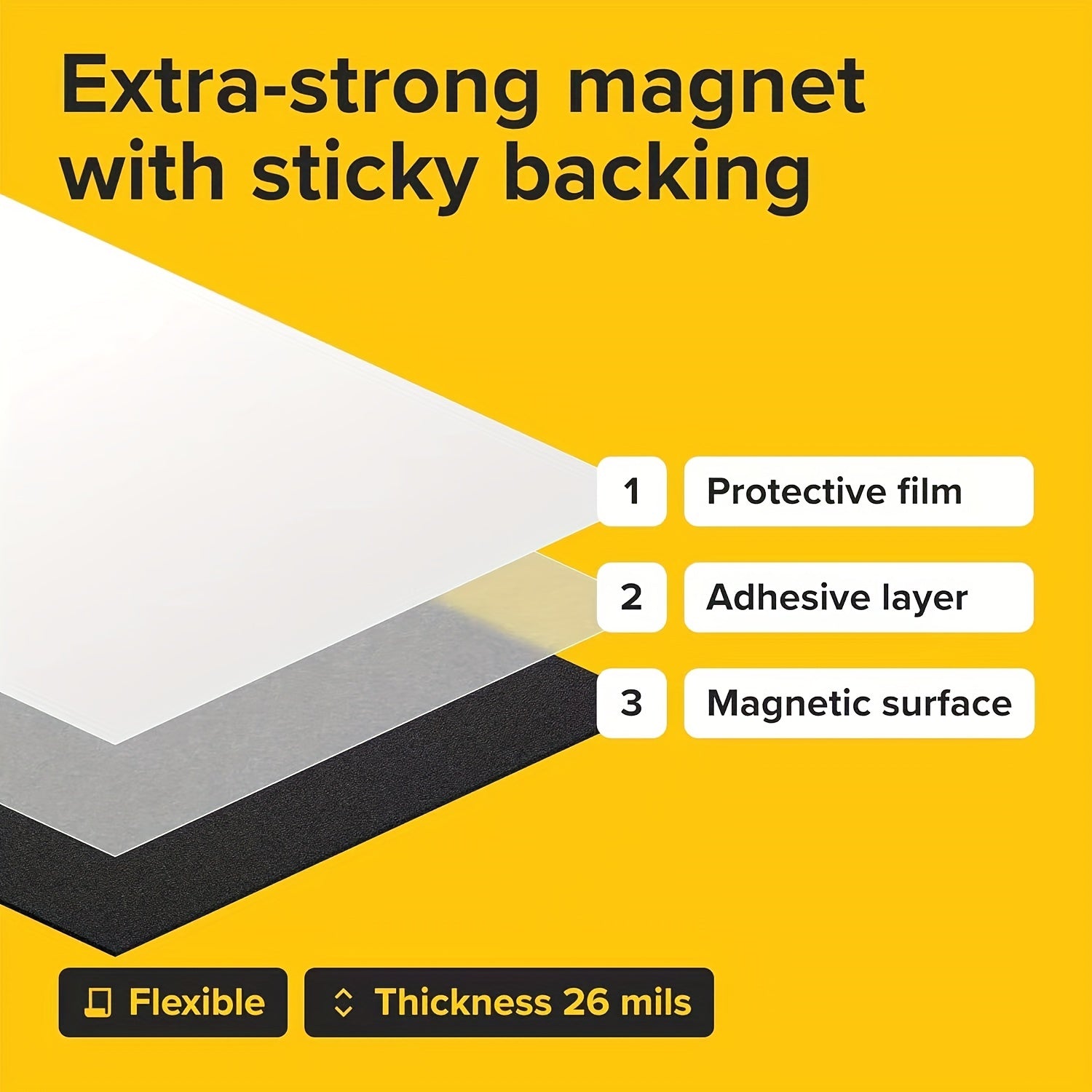 Adhesive Magnetic Sheets - Flexible Magnet Sheets - Self