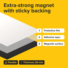 Adhesive Magnetic Sheets - Flexible Magnet Sheets - Self