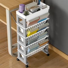 1pc Movable Bookshelf Desk Side Bookshelf Office Storage Rack