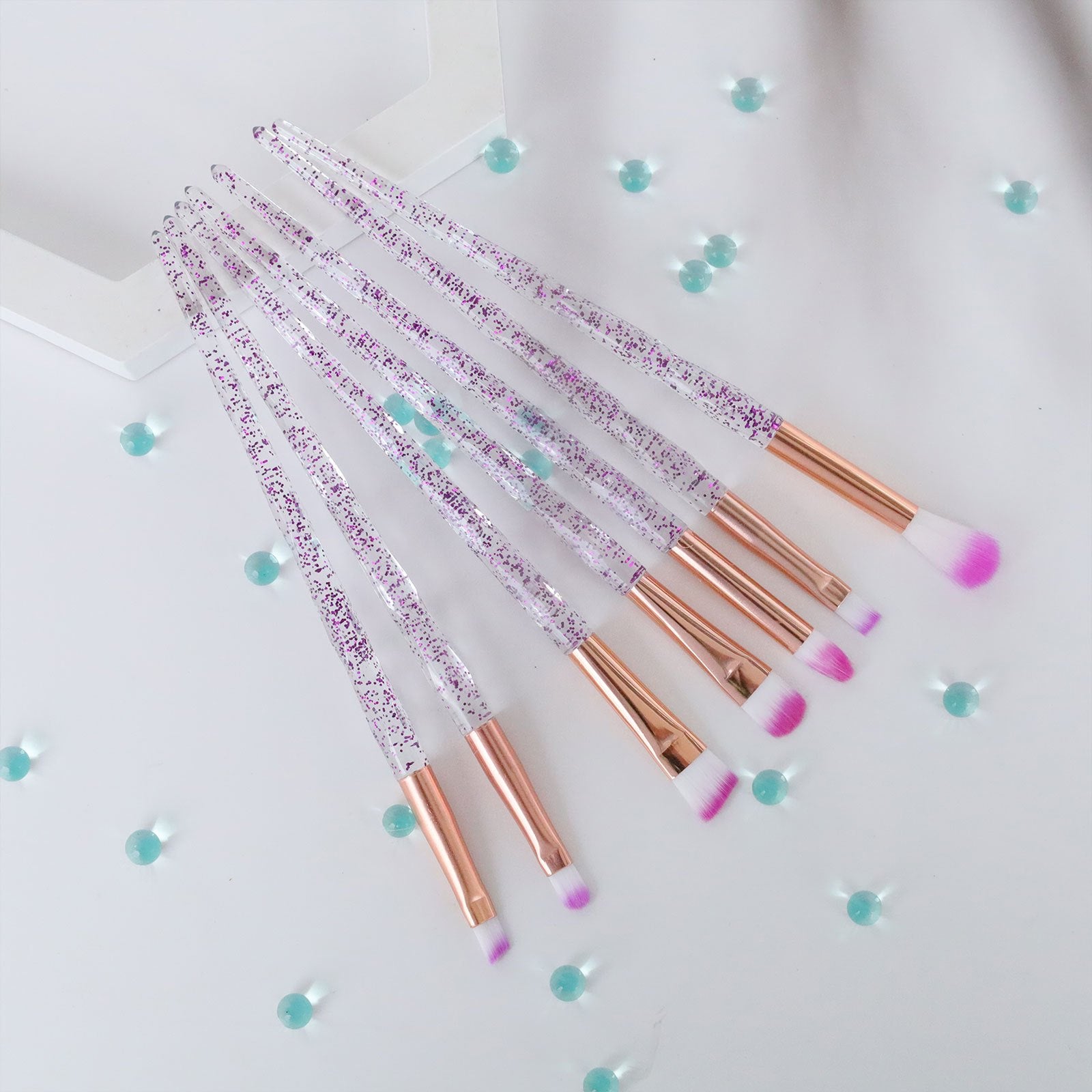 Crystal Handle Makeup Brushes Set 7pcs
