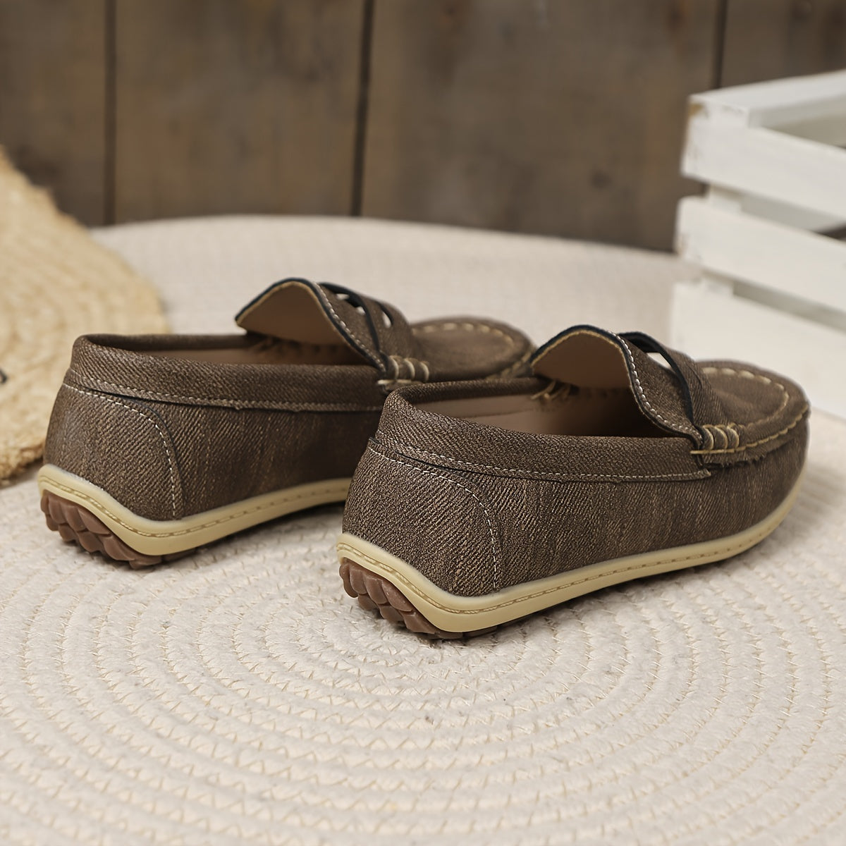 Boys Slip On Loafer Shoes Lightweight Comfortable Non Slip Flat Shoes